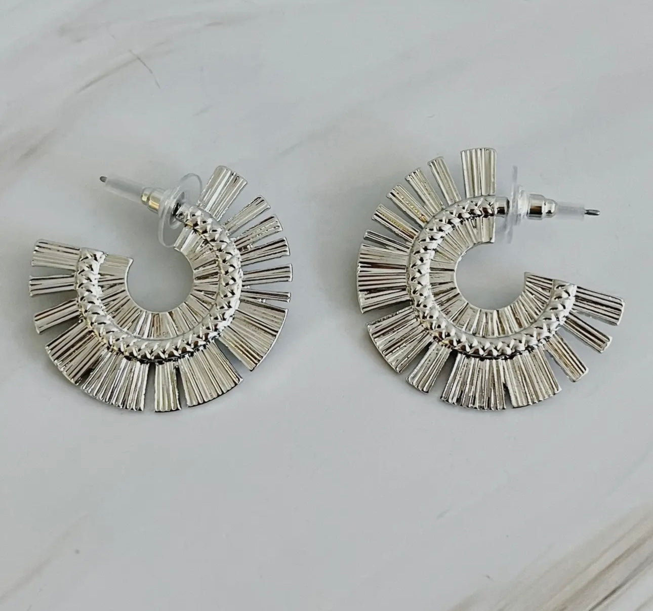 SUNBURST HOOP EARRINGS