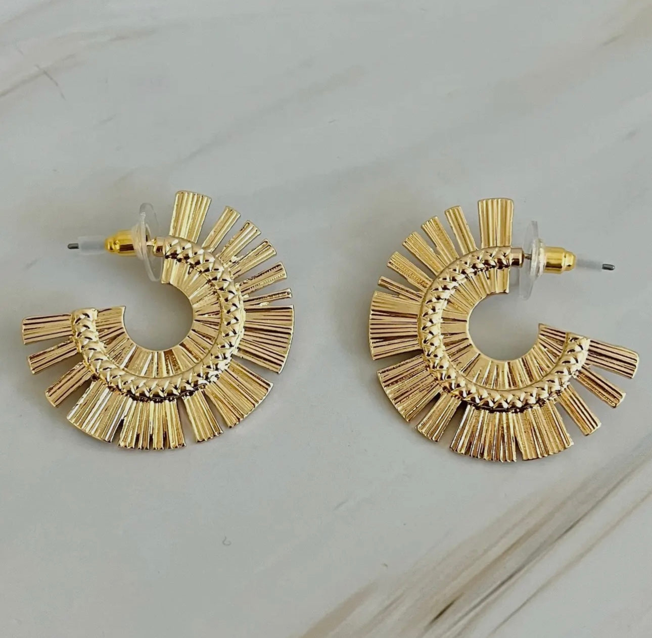 SUNBURST HOOP EARRINGS