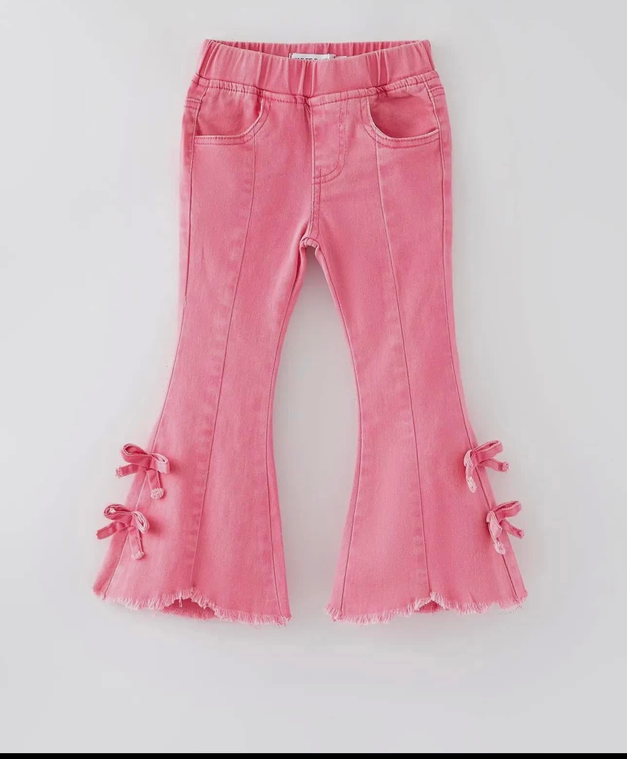 HOT PINK BOW FLARES