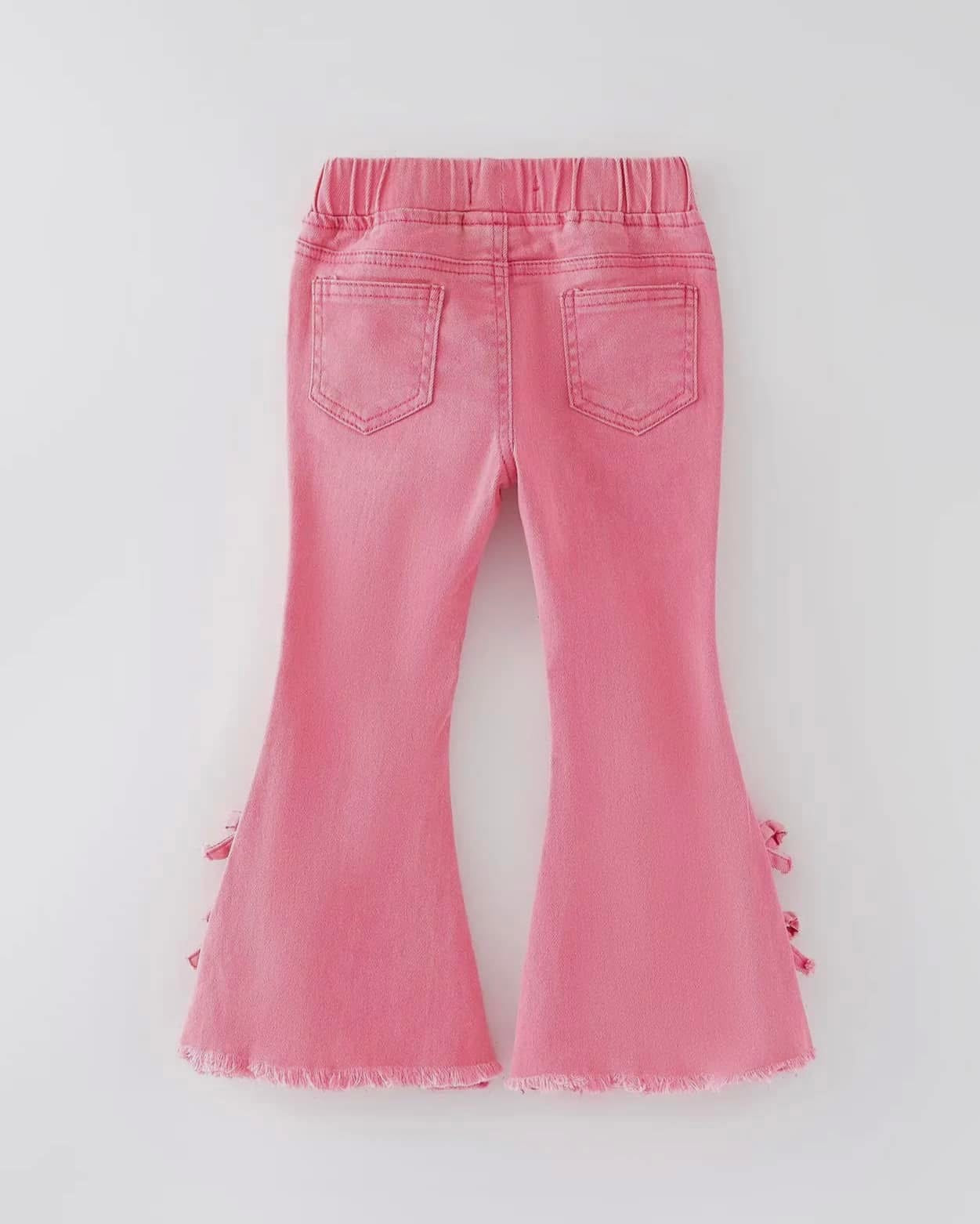 HOT PINK BOW FLARES