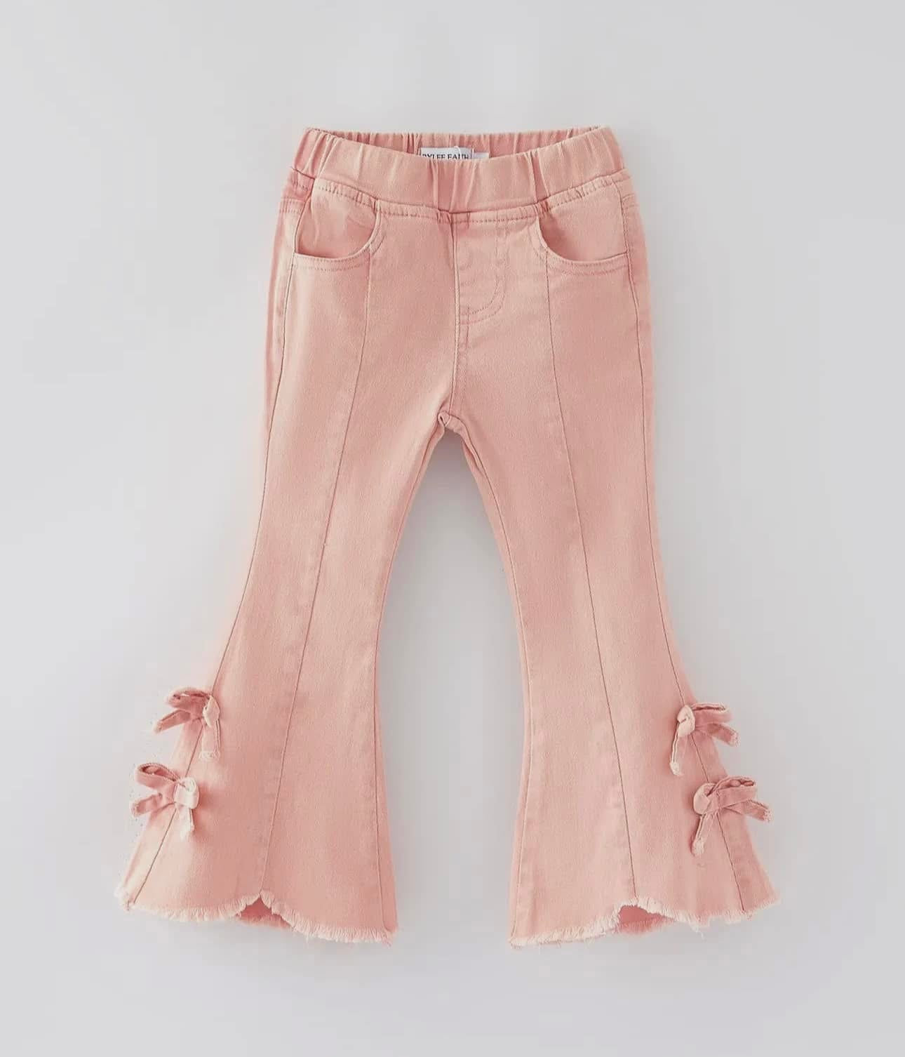 LIGHT PINK BOW FLARES