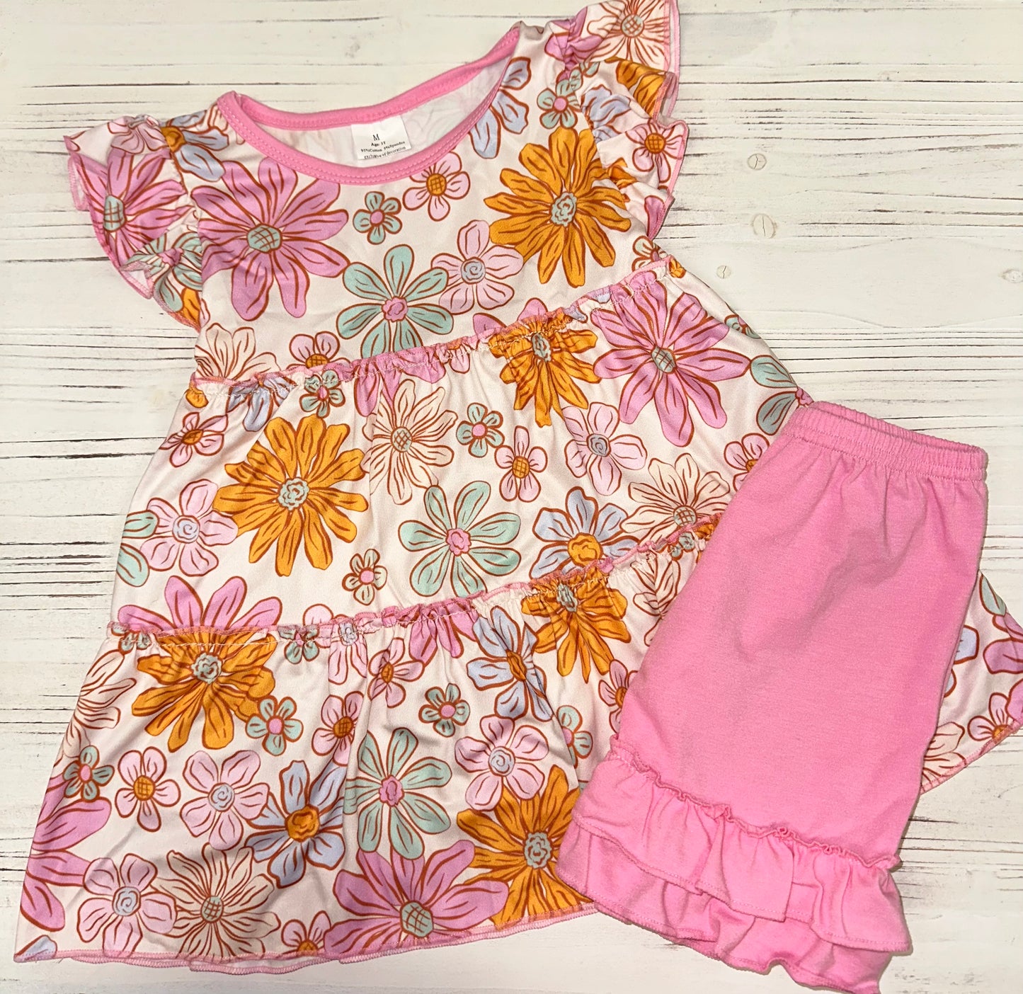 ORANGE FLOWERS TUNIC SET