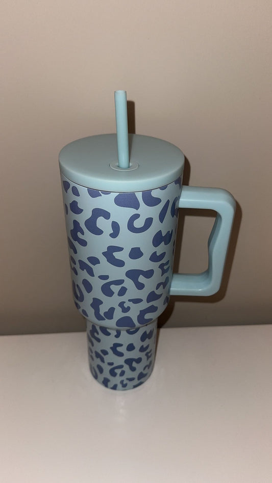 BLUE CHEETAH PRINT TUMBLER