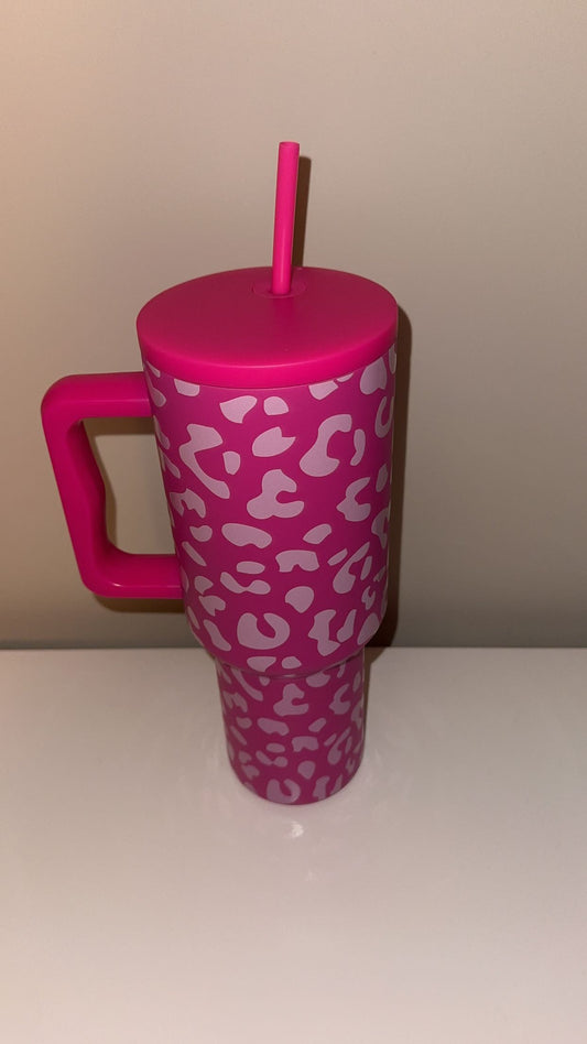 PINK CHEETAH PRINT TUMBLER